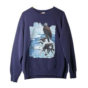 Vtg Bald Eagle Wilderness Sweatshirt Size XL Made in USA Delta Fifty Fifty
